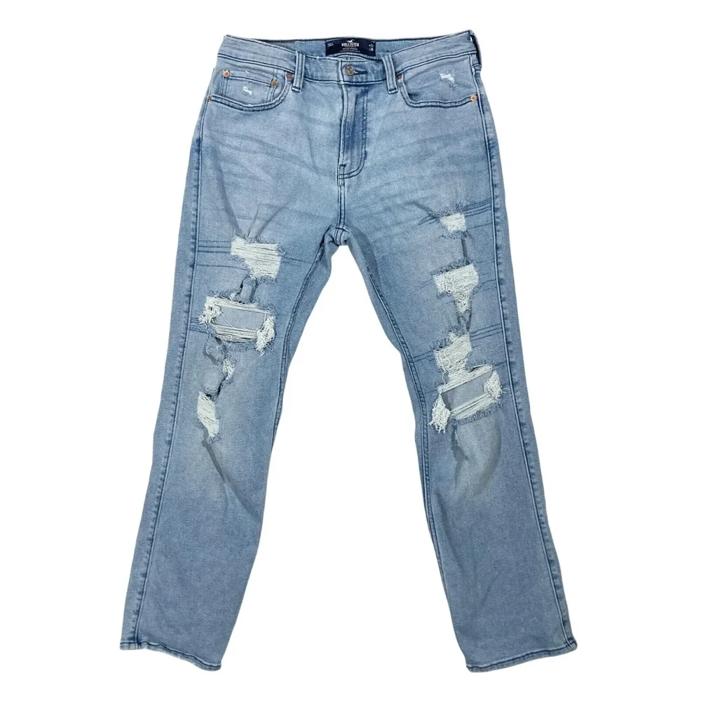 Hollister Vintage Straight Advanced Stretch Distressed Jeans Mens 32x30 Holes
